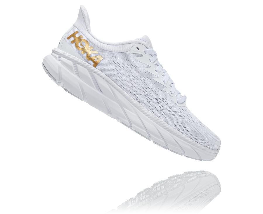 Running Shoes Mens - Hoka One One Clifton 7 - White - AMTUGRJ-70